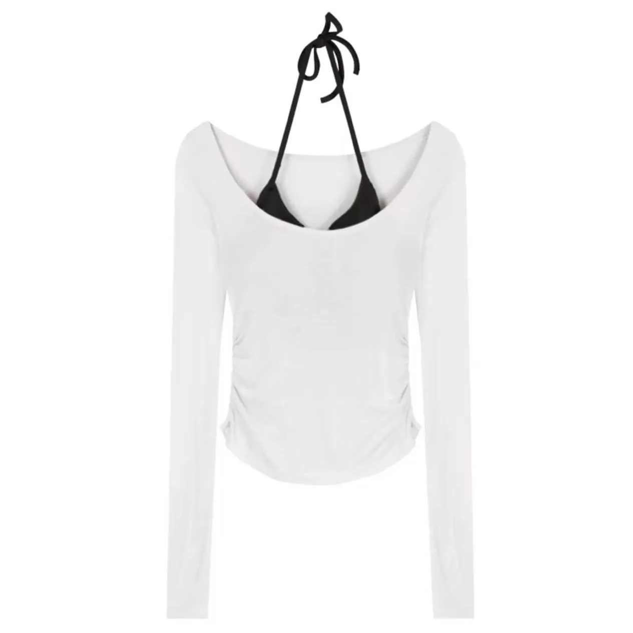 Sunscreen Shirt Suit Hot Girl Sexy Beautiful Back Two-piece Set With Chest Pad Outer Wear Inner T-shirt Base Shirt Outer Wear display picture 1