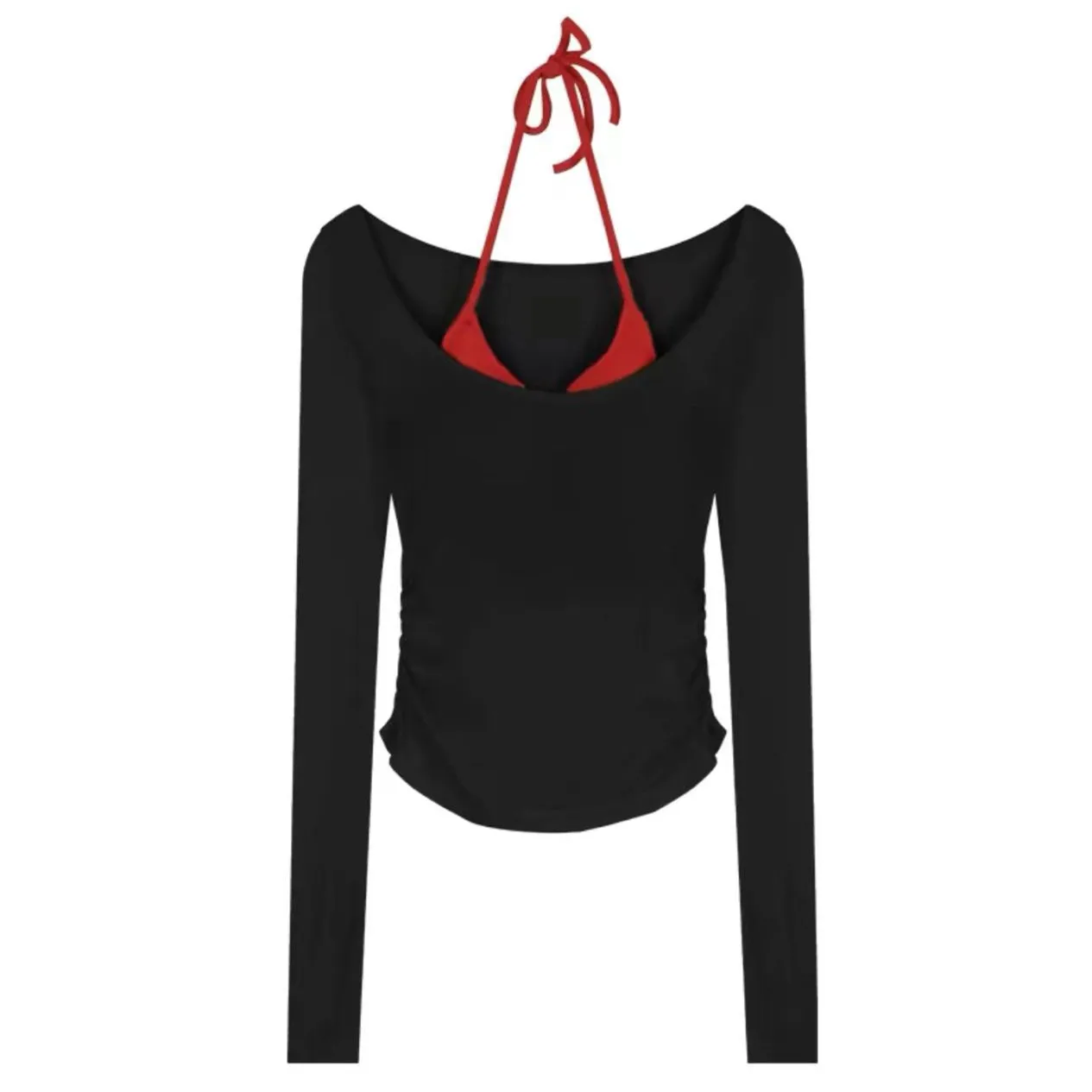Sunscreen Shirt Suit Hot Girl Sexy Beautiful Back Two-piece Set With Chest Pad Outer Wear Inner T-shirt Base Shirt Outer Wear display picture 3