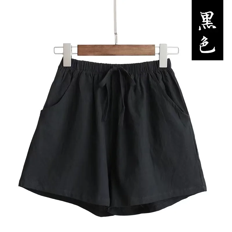Cotton Linen Casual Shorts Women's Plus Size Wide Leg Pants Home Beach Hot Pants Summer Loose Sports Pants Direct Selling display picture 6