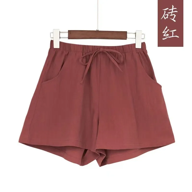 Cotton Linen Casual Shorts Women's Plus Size Wide Leg Pants Home Beach Hot Pants Summer Loose Sports Pants Direct Selling display picture 10