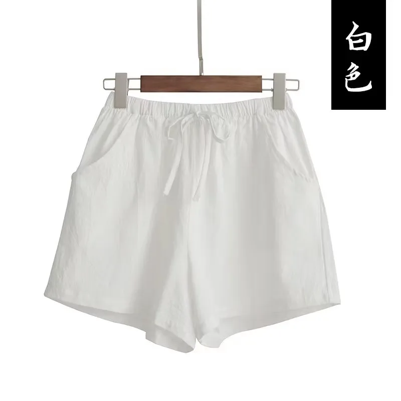 Cotton Linen Casual Shorts Women's Plus Size Wide Leg Pants Home Beach Hot Pants Summer Loose Sports Pants Direct Selling display picture 11
