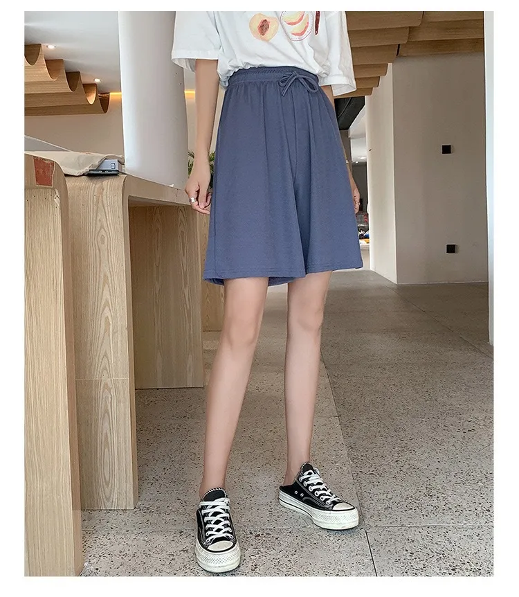 Plus Size Foreign Trade Women's Shorts Five-point Pants Women's High Waist Ice Silk Pants Loose Women's Summer Outer Wear Casual Straight Shorts display picture 11