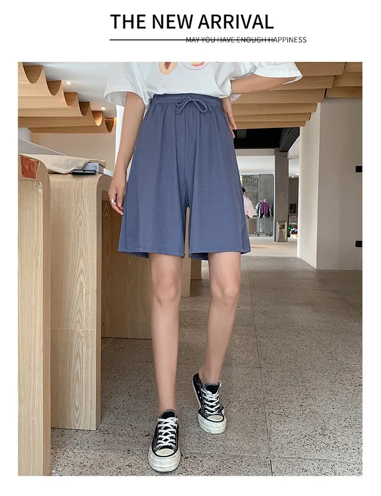 Plus Size Foreign Trade Women's Shorts Five-point Pants Women's High Waist Ice Silk Pants Loose Women's Summer Outer Wear Casual Straight Shorts display picture 14