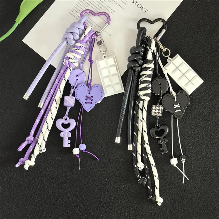 Creative Acrylic Love Braided Rope Lady Bag Key Chain Pendant Student Bag Key Chain Pendant Gift display picture 1