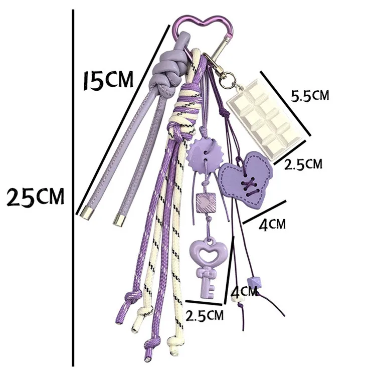 Creative Acrylic Love Braided Rope Lady Bag Key Chain Pendant Student Bag Key Chain Pendant Gift display picture 2