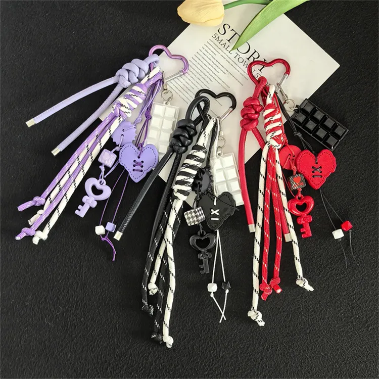 Creative Acrylic Love Braided Rope Lady Bag Key Chain Pendant Student Bag Key Chain Pendant Gift display picture 5