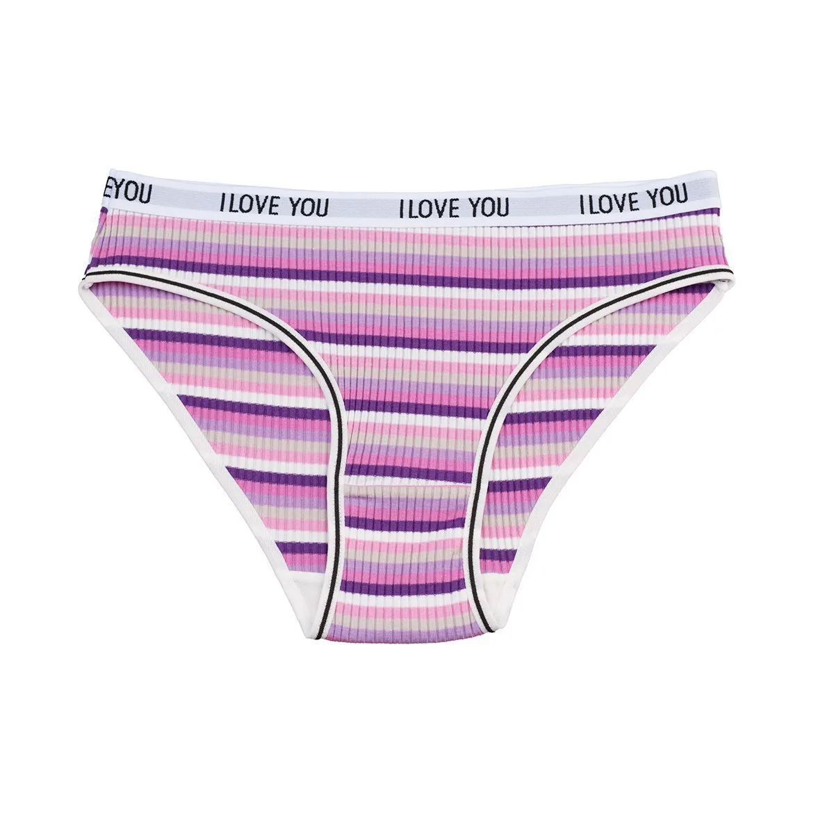Cotton Threaded Women's Underwear Color Letter Briefs Low Waist Breathable Double Layer Striped Underwear For Girls And Students display picture 9