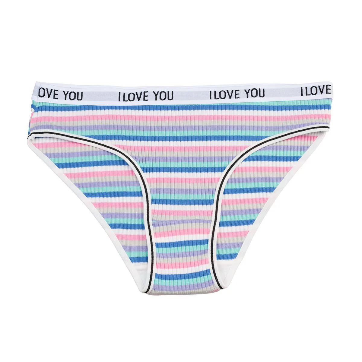 Cotton Threaded Women's Underwear Color Letter Briefs Low Waist Breathable Double Layer Striped Underwear For Girls And Students display picture 4
