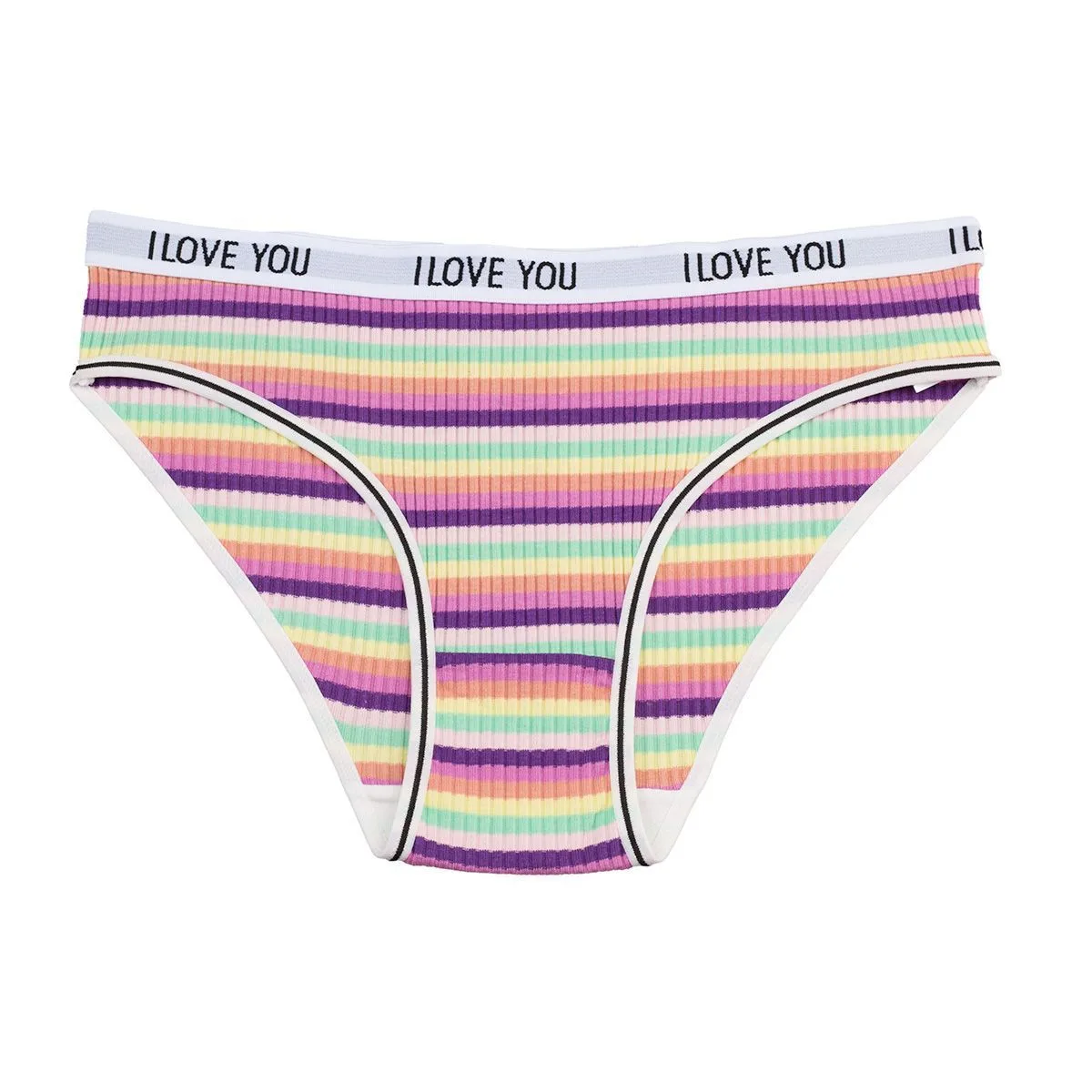 Cotton Threaded Women's Underwear Color Letter Briefs Low Waist Breathable Double Layer Striped Underwear For Girls And Students display picture 8