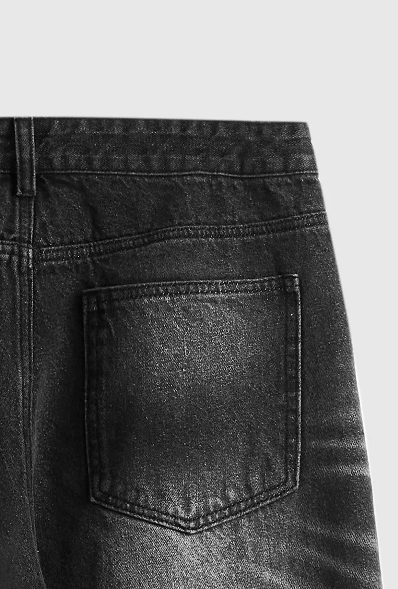 INF Men's Wear | White Washed Wide Leg Jeans  Spring And Summer New Tide Brand Street Retro Old Straight Leg Pants display picture 12