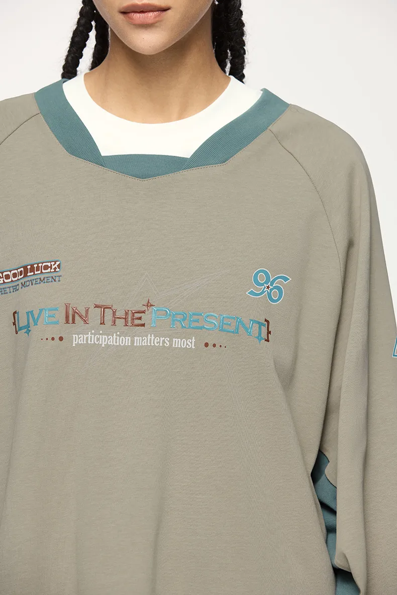 INF Men's | Retro Sports Stitching Long T-shirt  Fall/Winter New Fashion Brand American Stitching Design Leisure Long T display picture 8