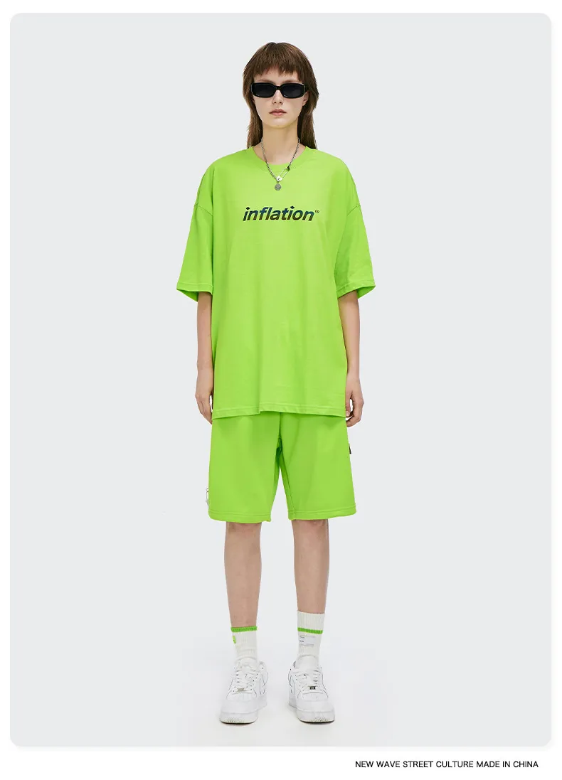 Jie Zhan Discount Store | Loosen Edition Laser Colorful Letter Printing Fashion Brand Street Short Sleeve T-shirt Male display picture 7