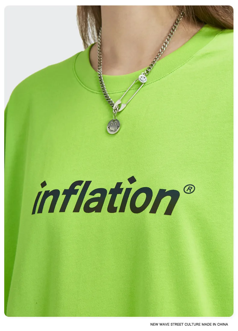 Jie Zhan Discount Store | Loosen Edition Laser Colorful Letter Printing Fashion Brand Street Short Sleeve T-shirt Male display picture 10