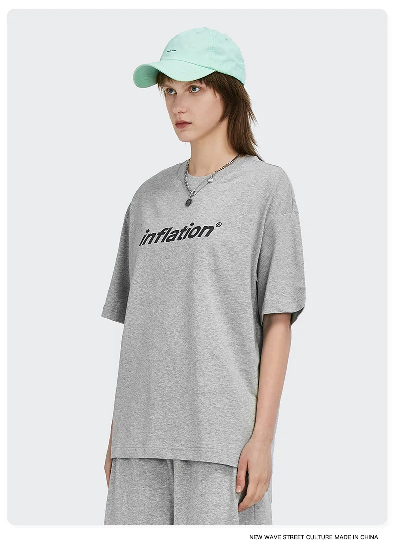 Jie Zhan Discount Store | Loosen Edition Laser Colorful Letter Printing Fashion Brand Street Short Sleeve T-shirt Male display picture 12