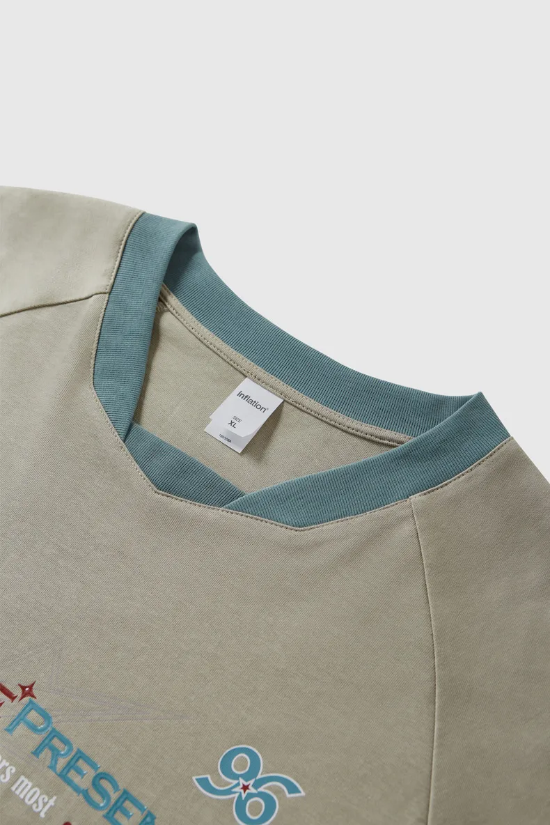 INF Men's | Retro Sports Stitching Long T-shirt  Fall/Winter New Fashion Brand American Stitching Design Leisure Long T display picture 17