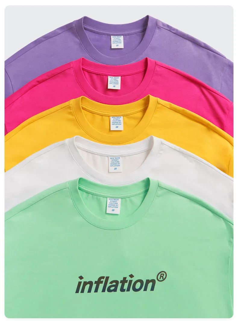 Jie Zhan Discount Store | Loosen Edition Laser Colorful Letter Printing Fashion Brand Street Short Sleeve T-shirt Male display picture 16