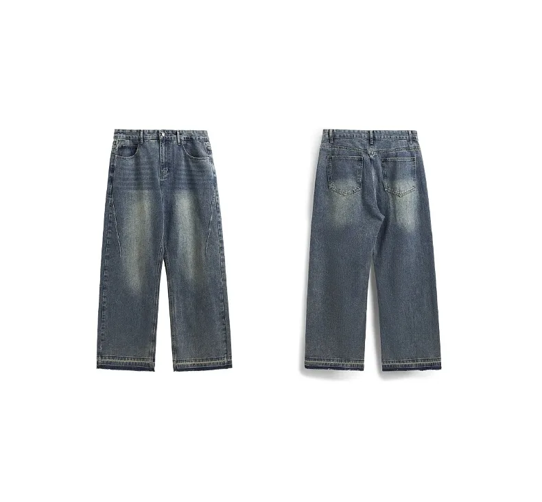INF Men's | Rough Edge Wash Water Wide Leg Jeans  Spring And Summer New Fashion Brand Street Loose Men's Straight Pants display picture 12