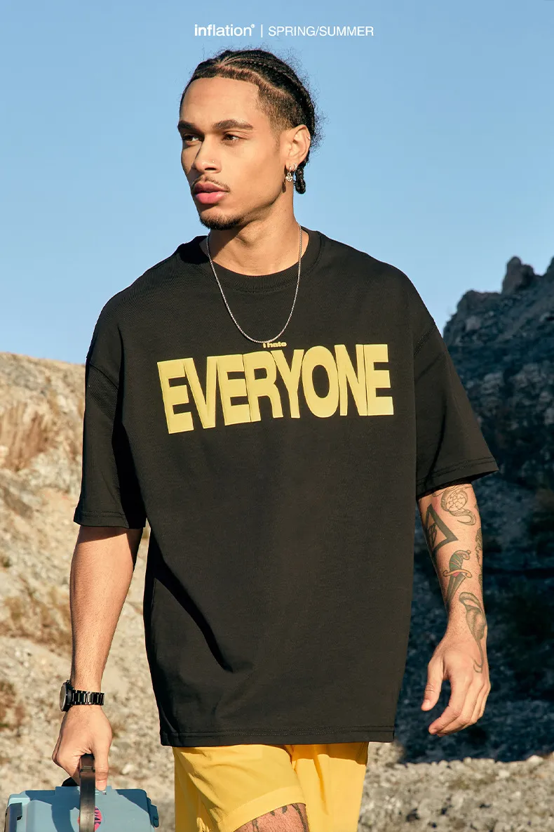 Jie Zhan Men's Wear | 265G American Foam Printing Wide T-shirt  Spring/Summer New Street Tide Brand Heavy Short Sleeve display picture 2