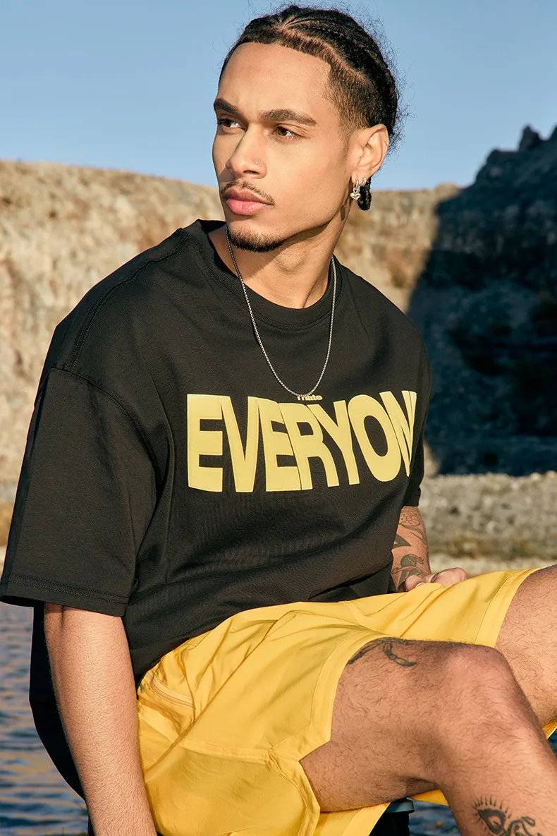 Jie Zhan Men's Wear | 265G American Foam Printing Wide T-shirt  Spring/Summer New Street Tide Brand Heavy Short Sleeve display picture 7