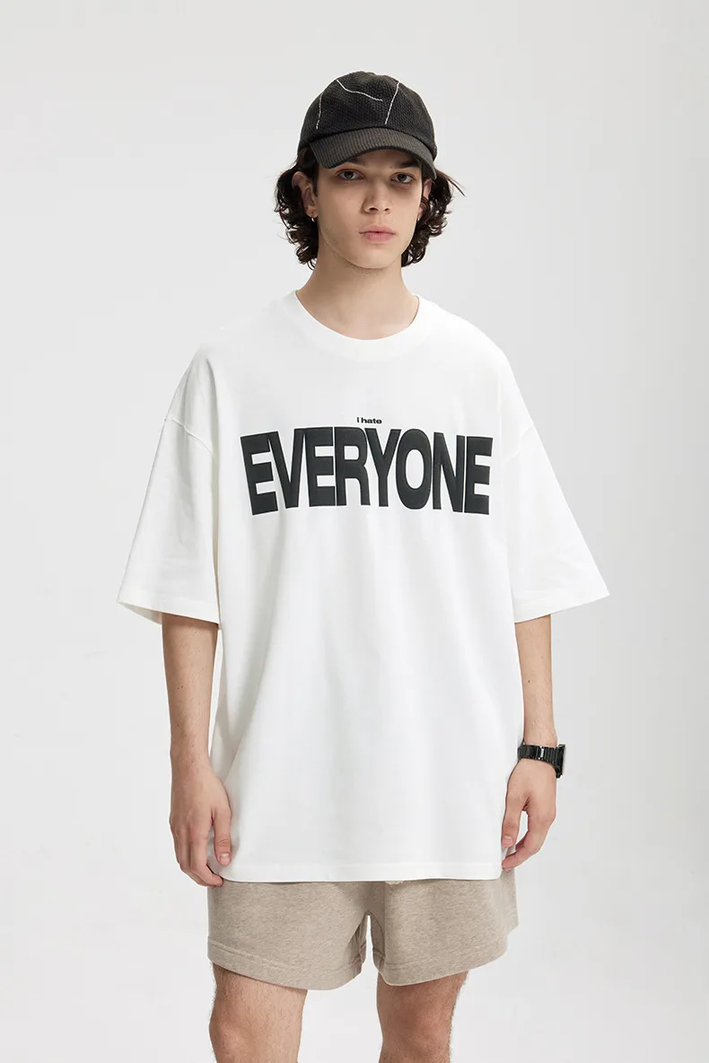 Jie Zhan Men's Wear | 265G American Foam Printing Wide T-shirt  Spring/Summer New Street Tide Brand Heavy Short Sleeve display picture 13