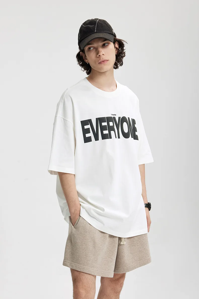 Jie Zhan Men's Wear | 265G American Foam Printing Wide T-shirt  Spring/Summer New Street Tide Brand Heavy Short Sleeve display picture 14