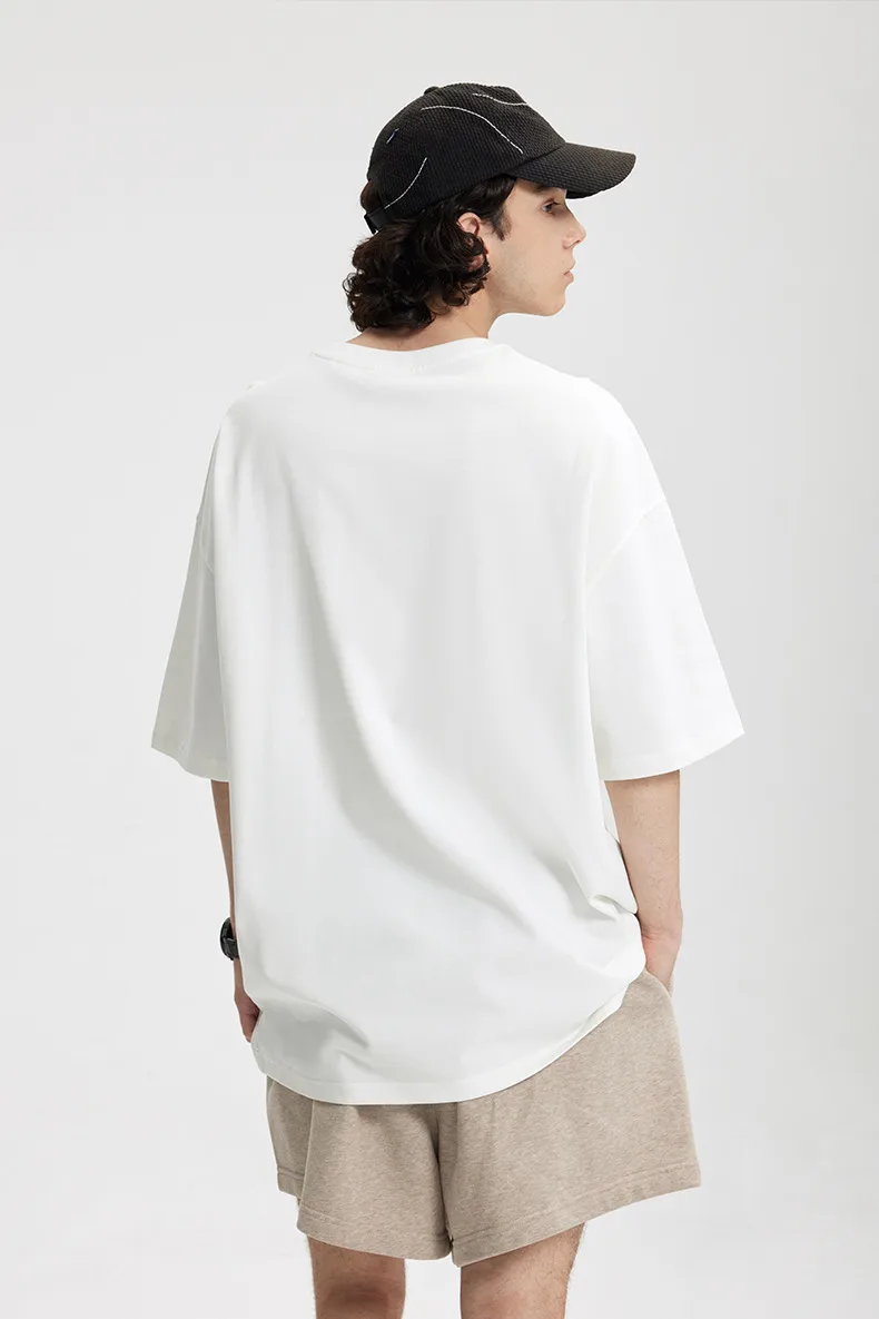 Jie Zhan Men's Wear | 265G American Foam Printing Wide T-shirt  Spring/Summer New Street Tide Brand Heavy Short Sleeve display picture 16