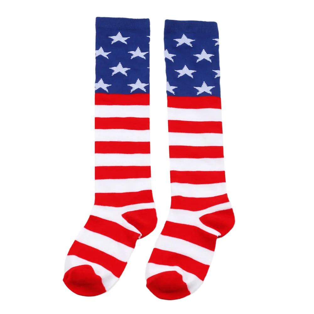 Children's Stars And Stripes Long Socks  Five-pointed Star Socks Gloves American Independence Day Flag Socks Children's Suit display picture 9