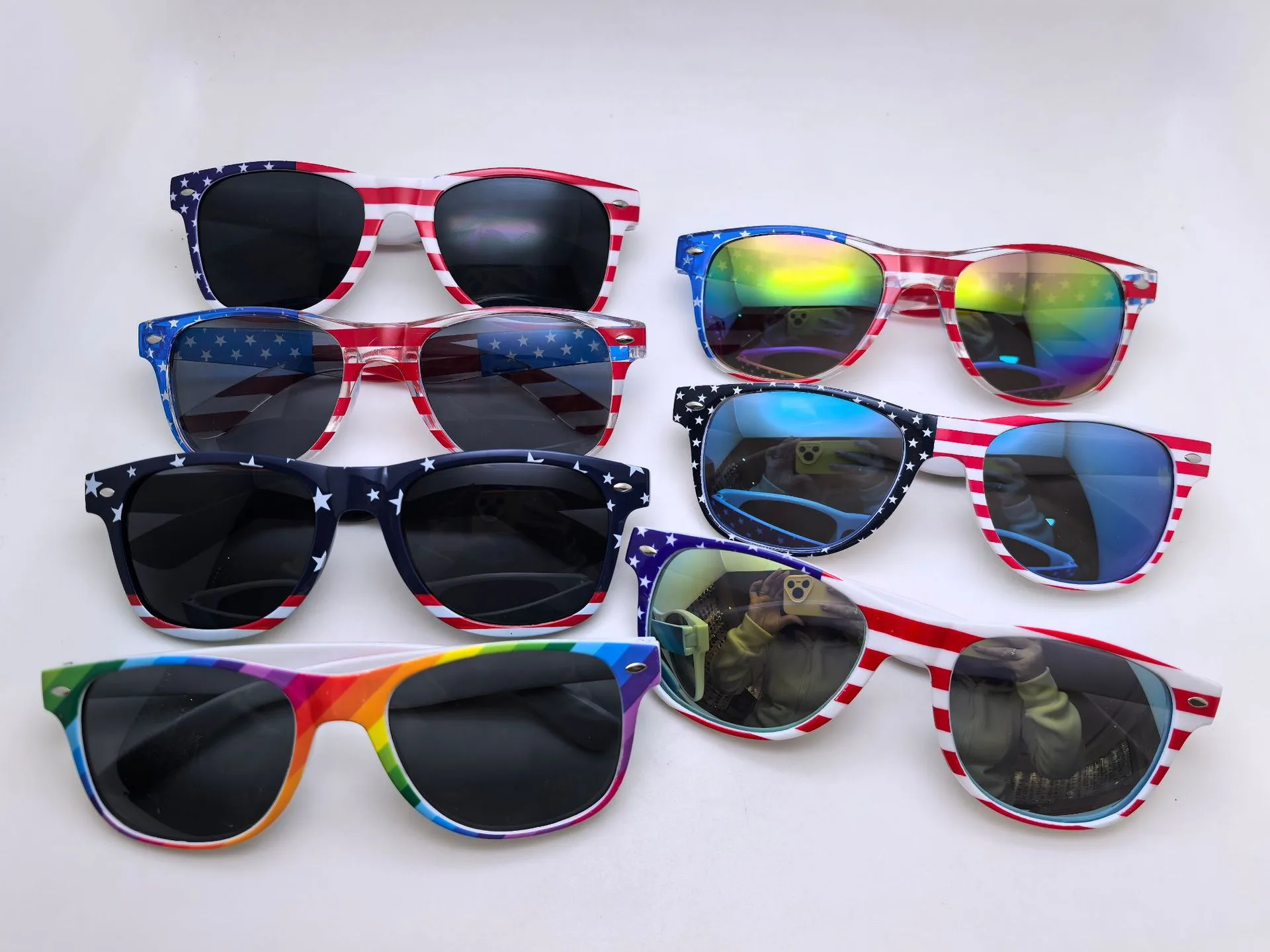 Sunglasses  Rice Nails Flag Glasses Ball Party American Flag Sunglasses Independence Day UV400 display picture 1