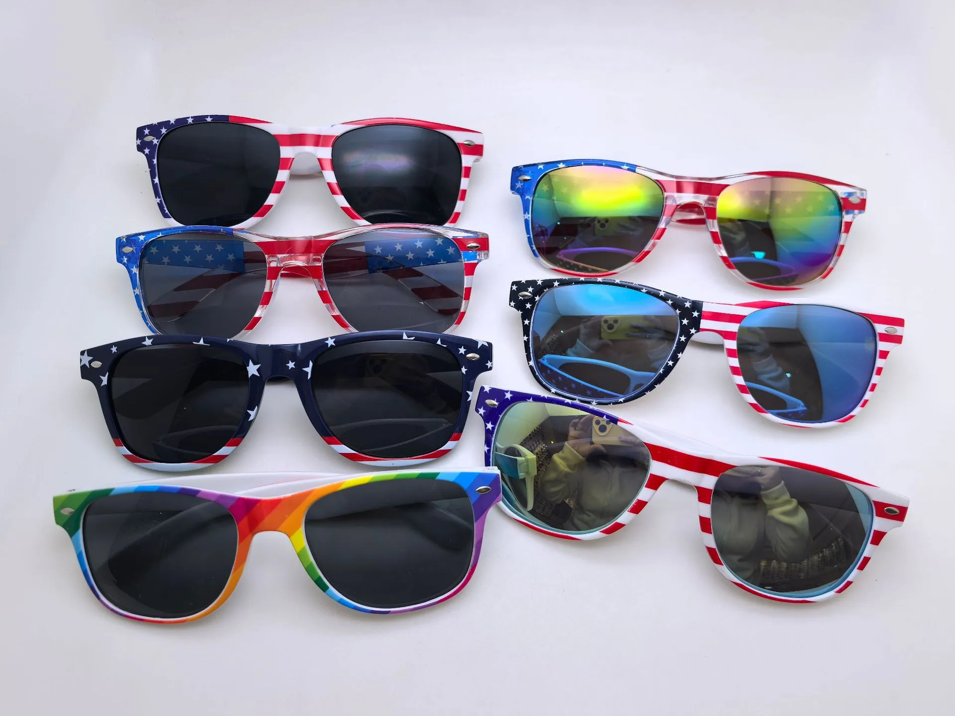 Sunglasses  Rice Nails Flag Glasses Ball Party American Flag Sunglasses Independence Day UV400 display picture 2