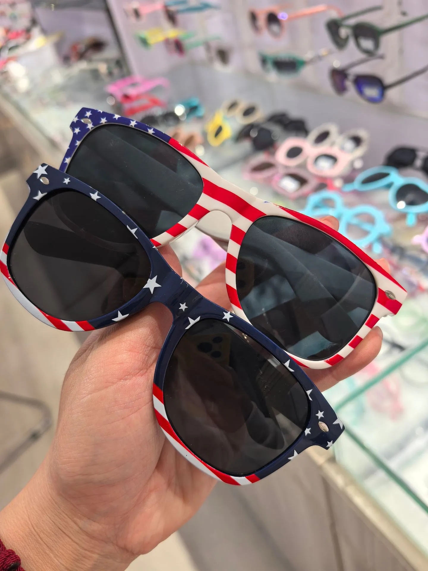 Sunglasses  Rice Nails Flag Glasses Ball Party American Flag Sunglasses Independence Day UV400 display picture 3