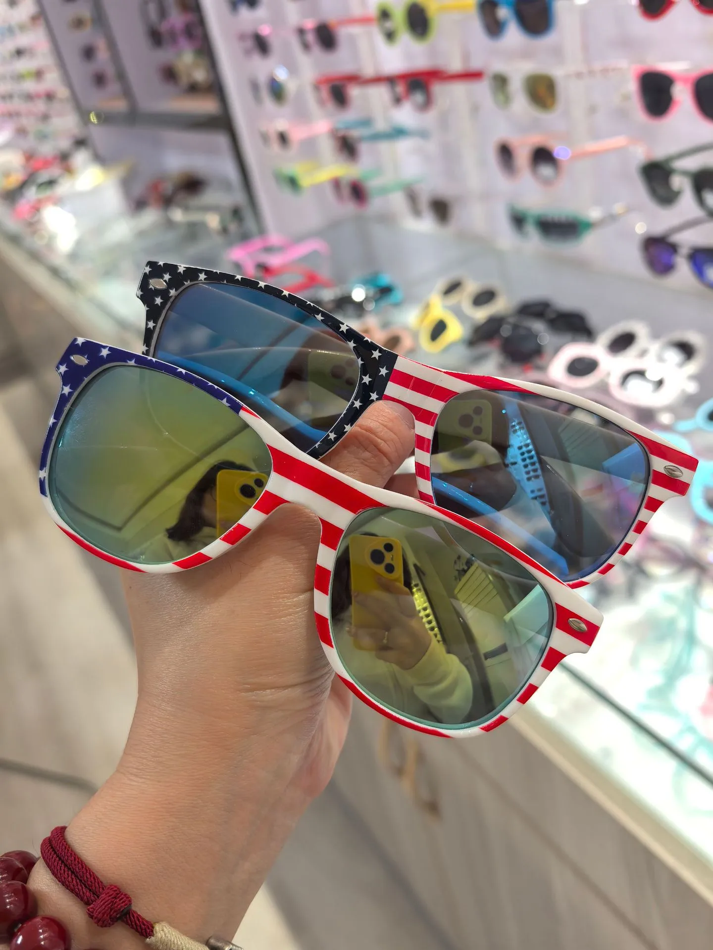 Sunglasses  Rice Nails Flag Glasses Ball Party American Flag Sunglasses Independence Day UV400 display picture 4
