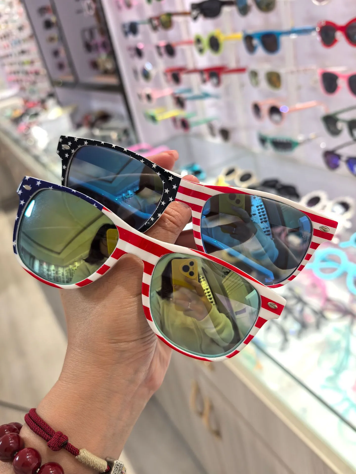 Sunglasses  Rice Nails Flag Glasses Ball Party American Flag Sunglasses Independence Day UV400 display picture 16