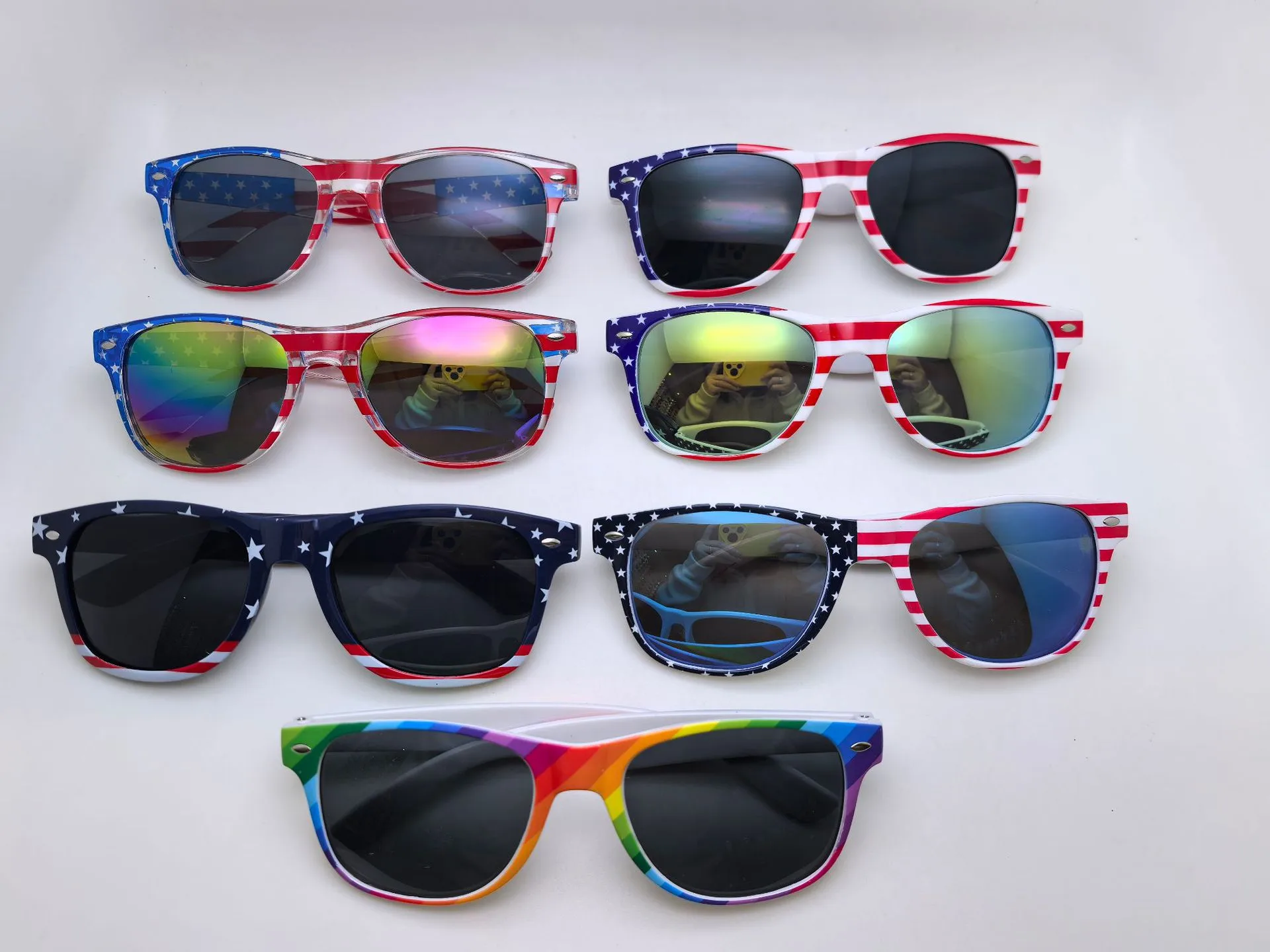 Sunglasses  Rice Nails Flag Glasses Ball Party American Flag Sunglasses Independence Day UV400 display picture 17