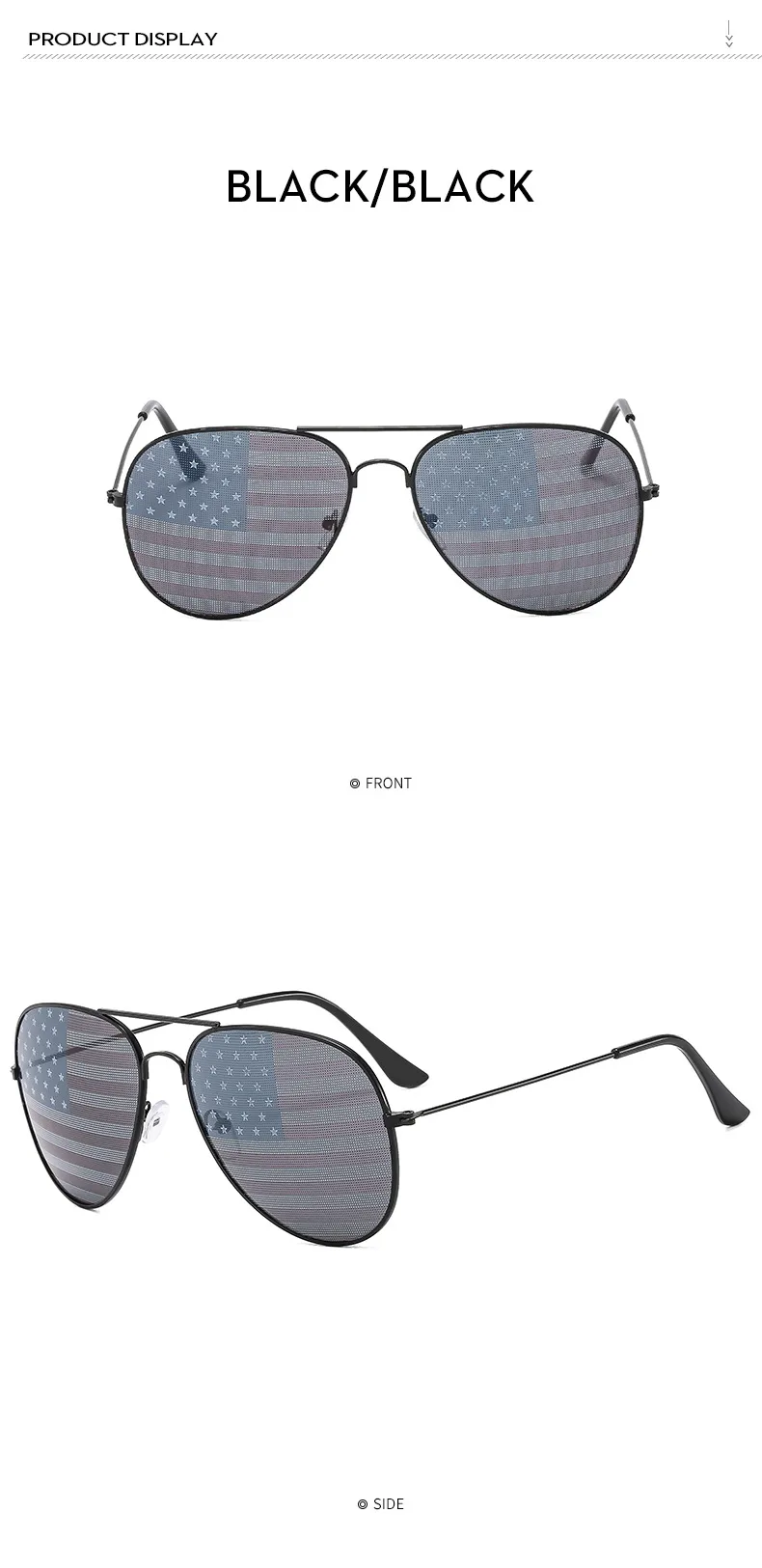 Metal Double Beam Classic Retro American Flag Independence Day Sunglasses Sunglasses Toad Sunglasses Male 3025 display picture 8