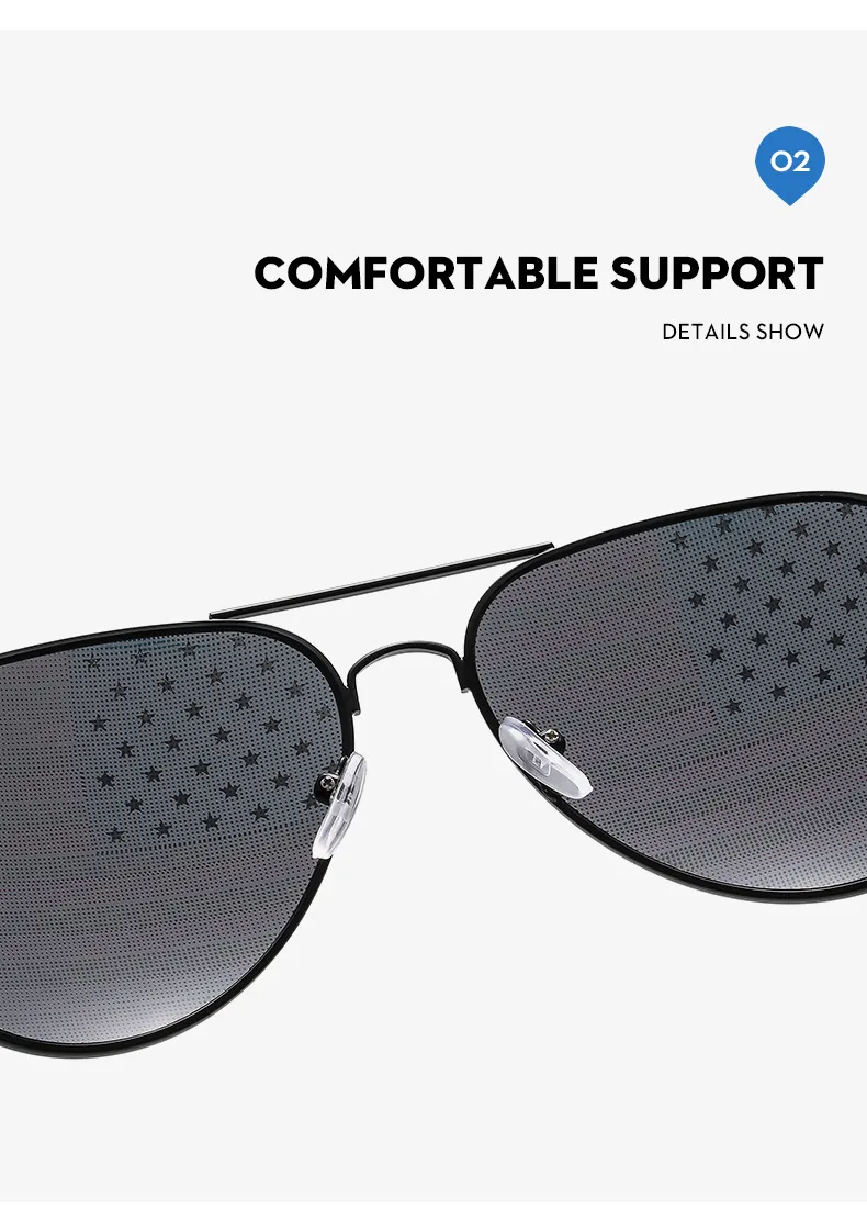 Metal Double Beam Classic Retro American Flag Independence Day Sunglasses Sunglasses Toad Sunglasses Male 3025 display picture 13