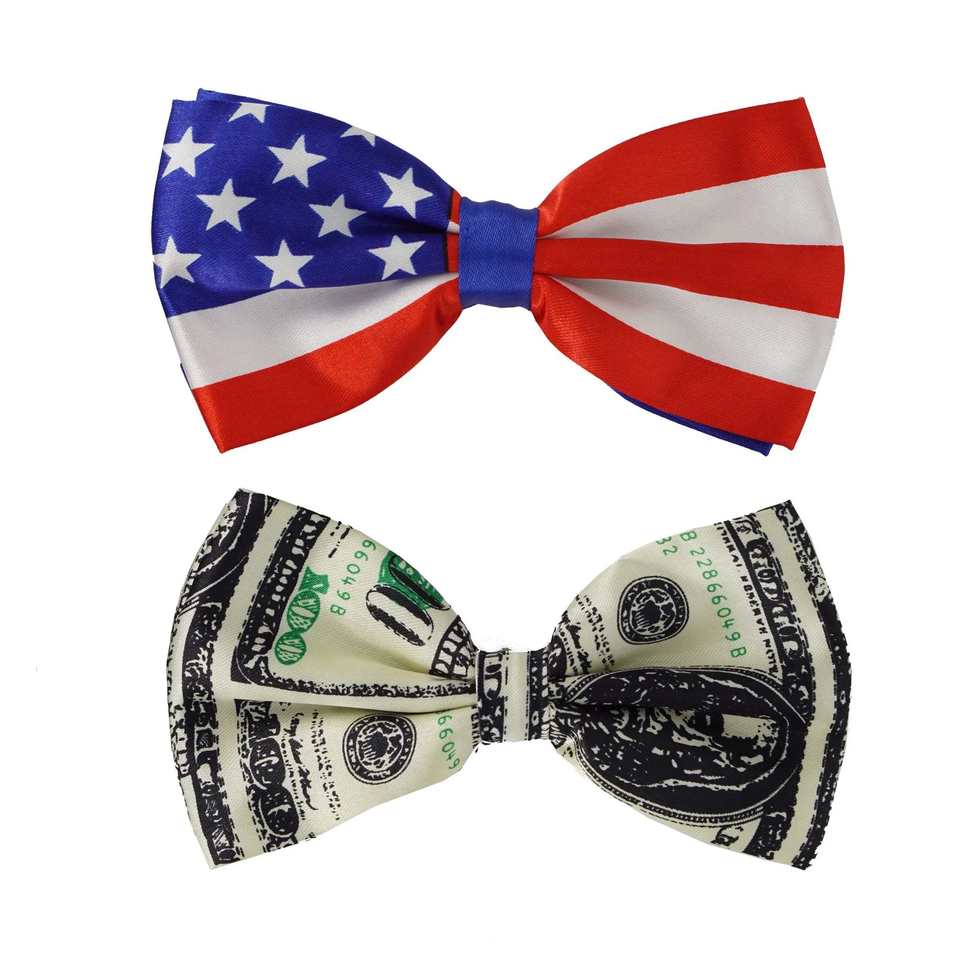 Men's Printed Bow Tie Flag US Dollar Independence Day National Gentleman British Suit Bow Factory Wholesale display picture 1