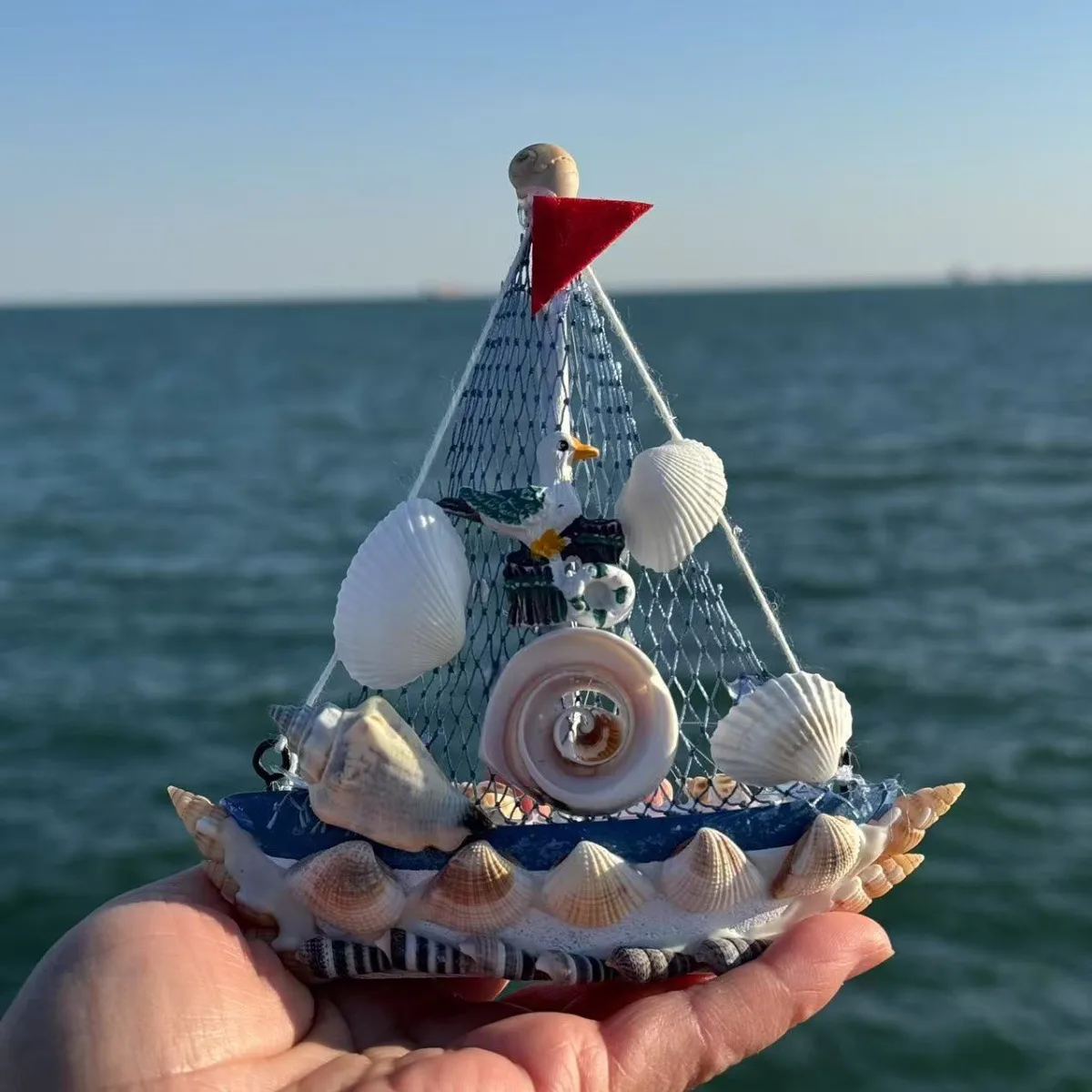 Free Shipping Shell Boat Mediterranean Sailing Model Ornaments Smooth Sailing Gifts Special Crafts Tourism Commemoration display picture 2