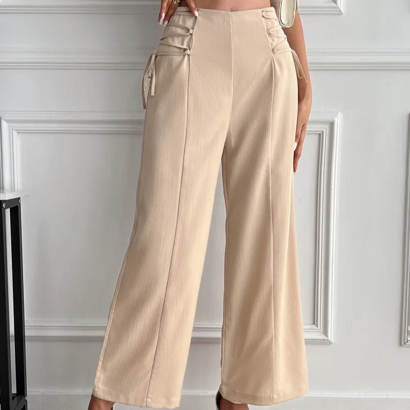 Women's Casual Holiday Daily Casual Simple Style Classic Style Solid Color Full Length Casual Pants Wide Leg Pants display picture 1