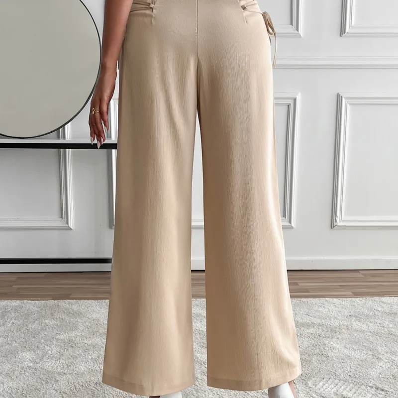 Women's Casual Holiday Daily Casual Simple Style Classic Style Solid Color Full Length Casual Pants Wide Leg Pants display picture 2