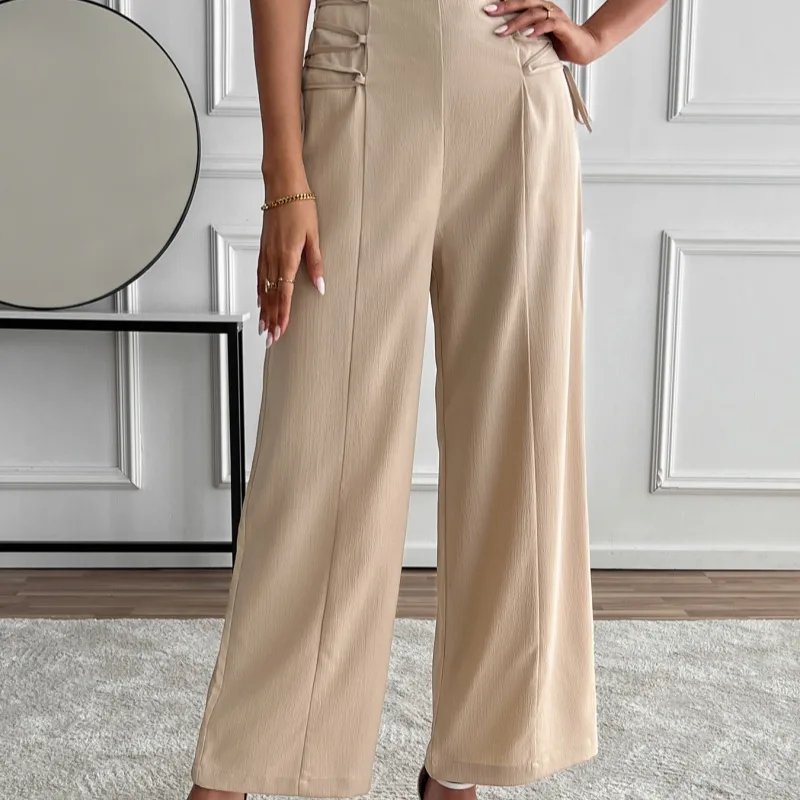 Women's Casual Holiday Daily Casual Simple Style Classic Style Solid Color Full Length Casual Pants Wide Leg Pants display picture 3