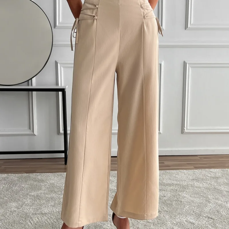 Women's Casual Holiday Daily Casual Simple Style Classic Style Solid Color Full Length Casual Pants Wide Leg Pants display picture 4