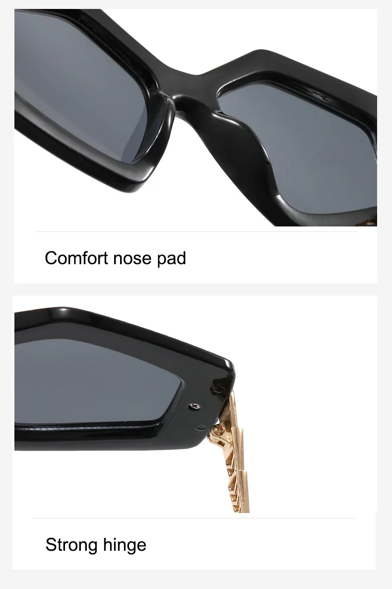 Streetwear Cool Style Solid Color PC UV400 Protection Tinted Lenses Polygon Full Frame Glasses display picture 7