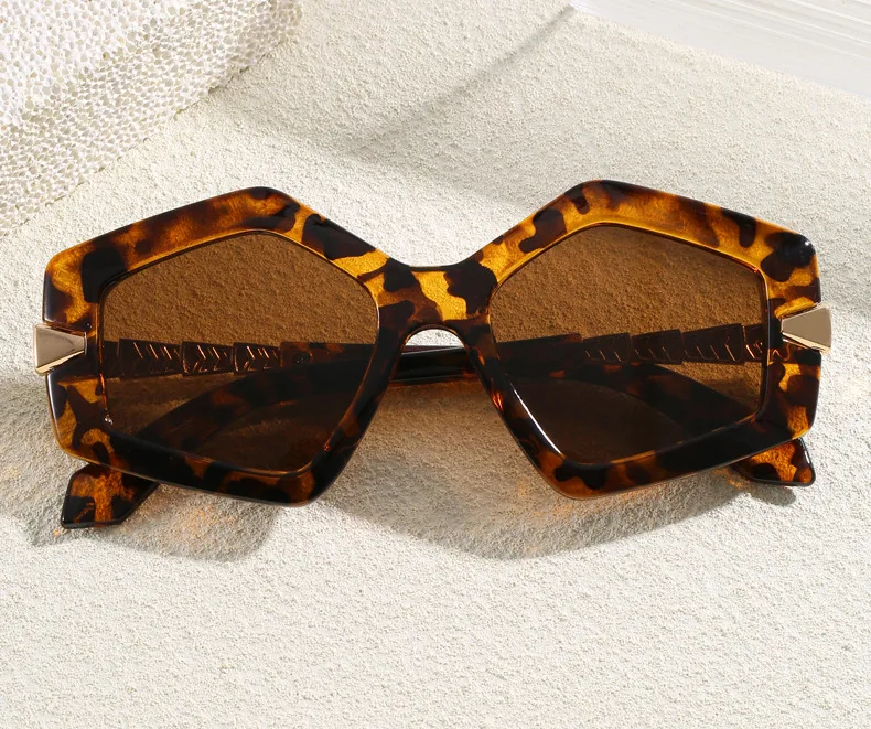 Streetwear Cool Style Solid Color PC UV400 Protection Tinted Lenses Polygon Full Frame Glasses display picture 2