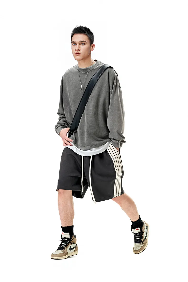 Jie Zhan Men's Wear | Dune Boxy Long T-shirt 25 Spring/Summer American Retro Tide Brand Pure Cotton 270G Washed Old Long Sleeve display picture 7