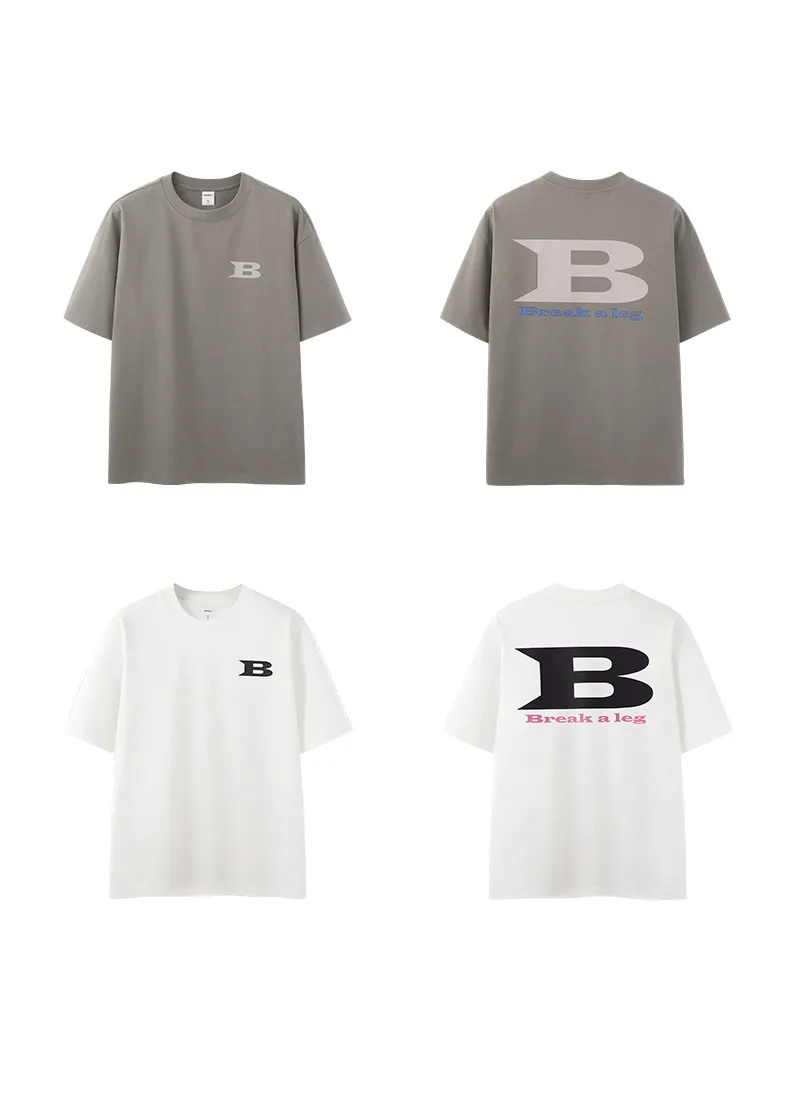 Jie Zhan Men's Wear | Heavy Letter Printed T-shirt  Spring/Summer New Pin Solona Cool Loose Shoulder Short Sleeve Men display picture 4