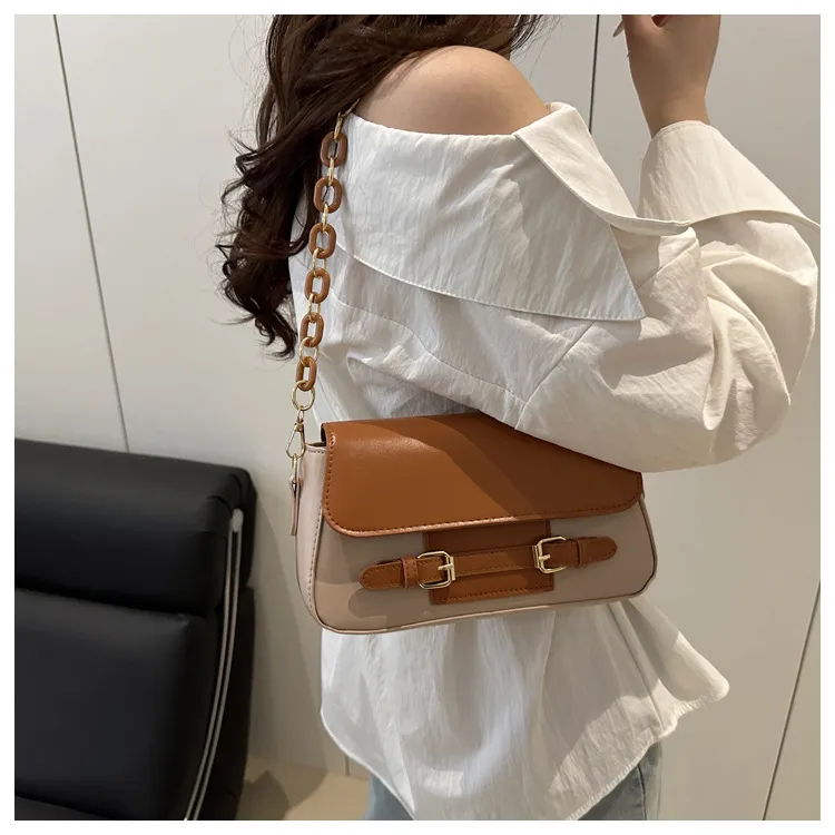 Niche Design Sense Foreign Style Contrast Color Trend Summer New Fashion Casual All-match High-quality Shoulder Crossbody Bag For Women display picture 6