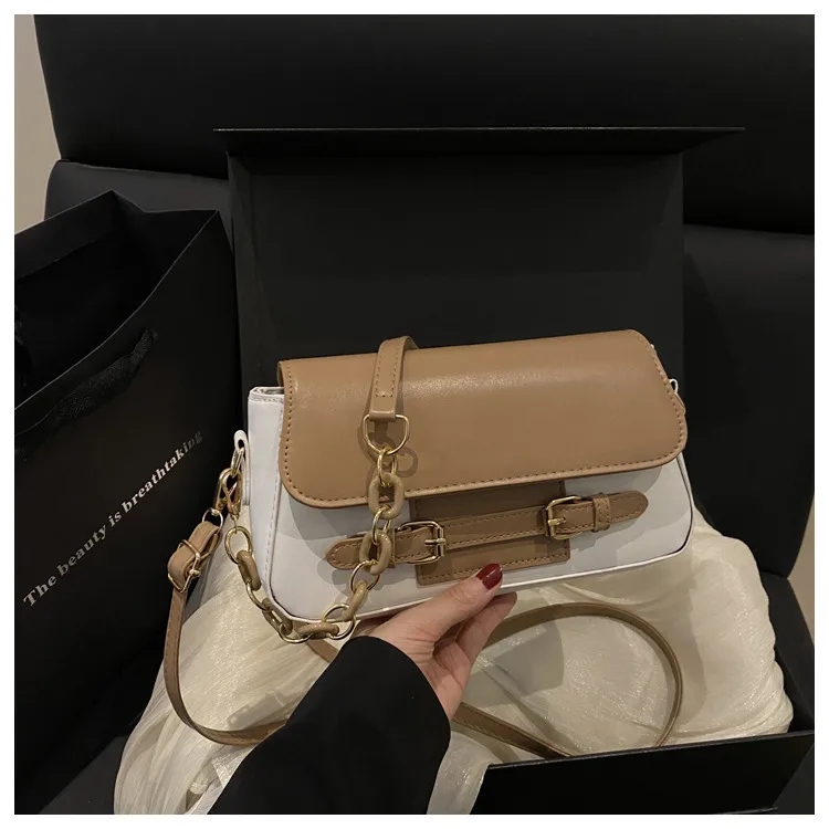 Niche Design Sense Foreign Style Contrast Color Trend Summer New Fashion Casual All-match High-quality Shoulder Crossbody Bag For Women display picture 9