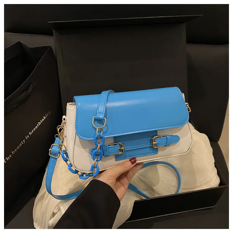 Niche Design Sense Foreign Style Contrast Color Trend Summer New Fashion Casual All-match High-quality Shoulder Crossbody Bag For Women display picture 10