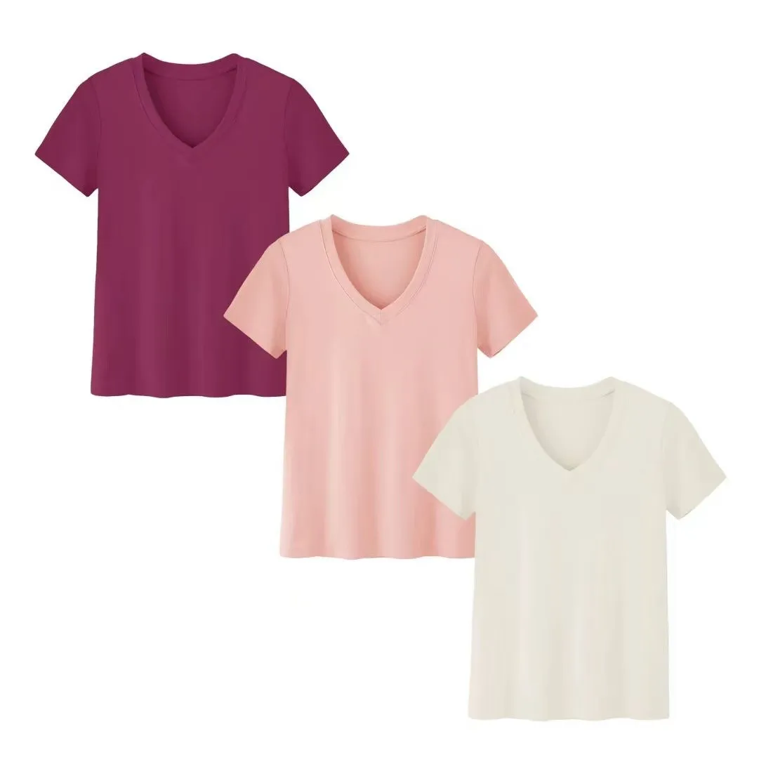 Short-sleeved Loose Split Top Three-piece T-shirt Combination Summer New Solid Color Women's Clothing display picture 12