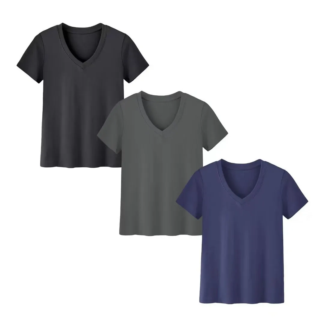 Short-sleeved Loose Split Top Three-piece T-shirt Combination Summer New Solid Color Women's Clothing display picture 15